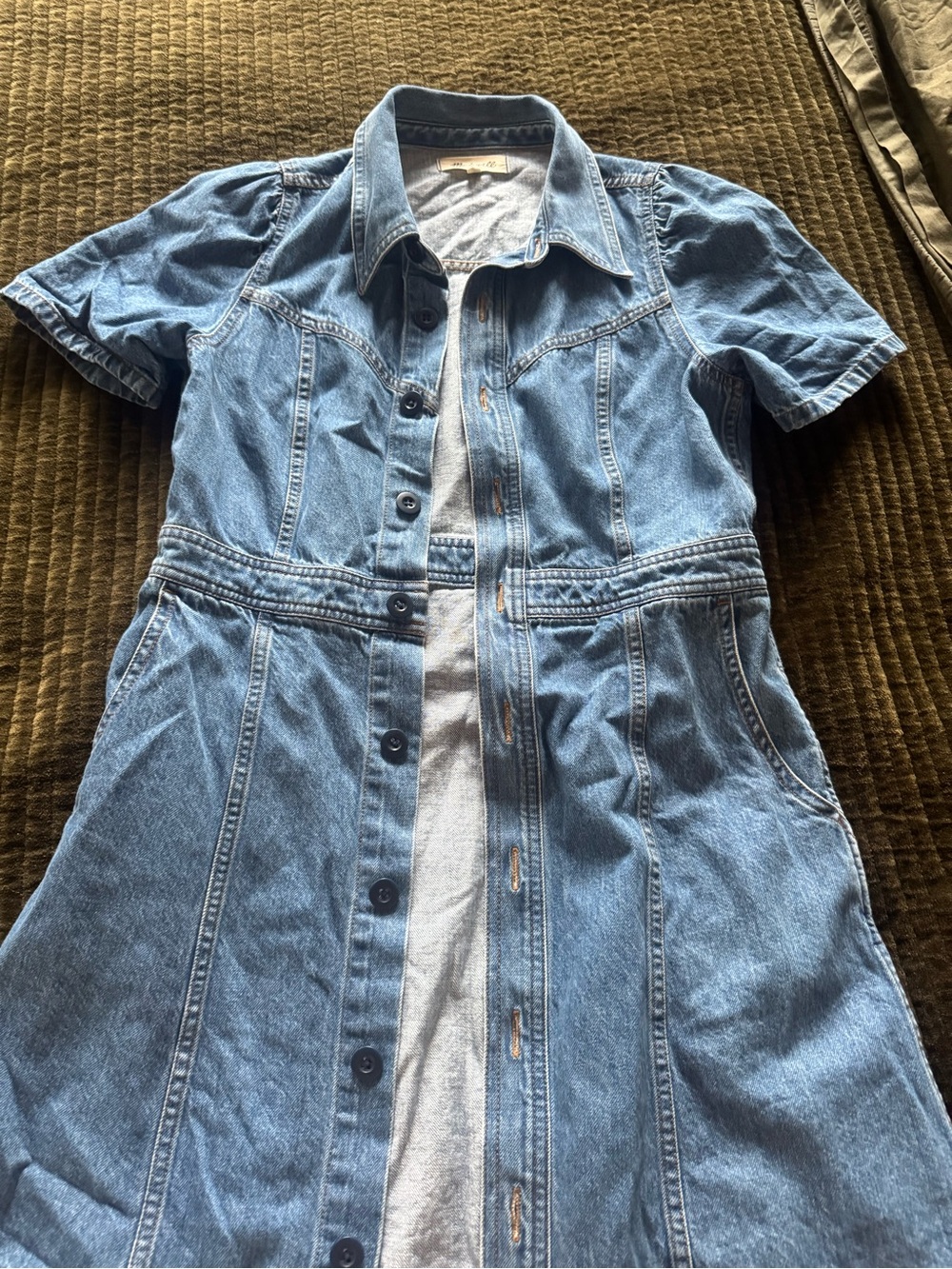 Madewell Light Blue Denim Button-Front Dress
